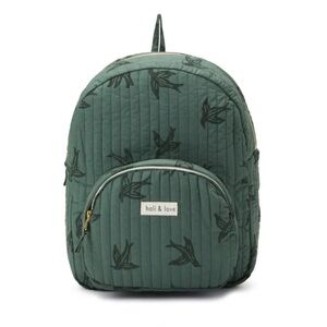 Holi & Love Quilted Backpack Organic Cotton Birds | Khaki